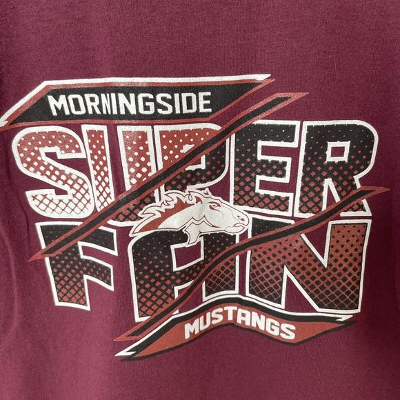 Morningside Mustangs Super Fan T-Shirt, Gildan Dryblend, Medium, Maroon, - Picture 2 of 8
